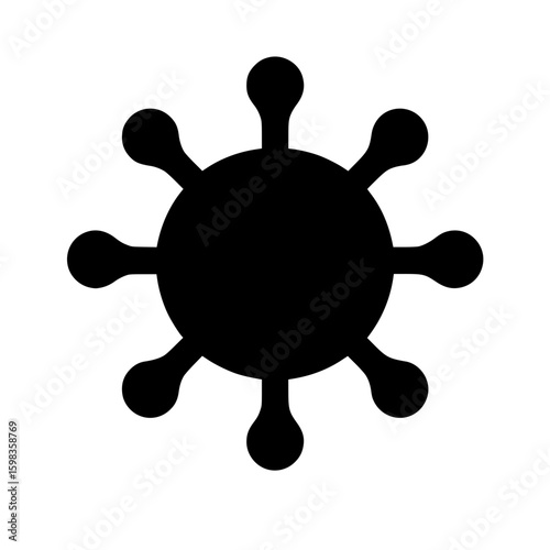 Danger bacteria solid icon illustration isolated on white background
