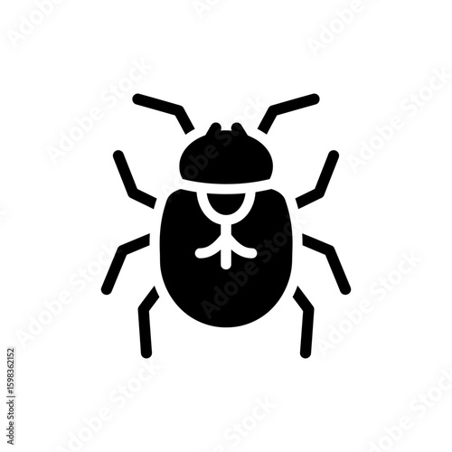 Black filled icon of a clover mite crawling lawn pest
