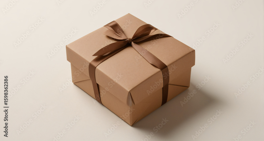 Obraz premium elegant wrapped gift box flatlay