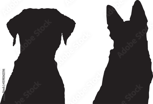 silhouettes of dogs, dog silhouette vector, animal, silhouette, vector, dog, horse, illustration, cat, mammal, pet, animals, nature, farm, black, art, cartoon, icon, wild, running, deer, design, silho