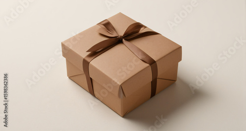 elegant wrapped gift box flatlay