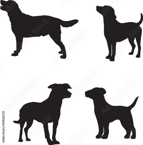 silhouettes of dogs, dog silhouette vector, animal, silhouette, vector, dog, horse, illustration, cat, mammal, pet, animals, nature, farm, black, art, cartoon, icon, wild, running, deer, design, silho