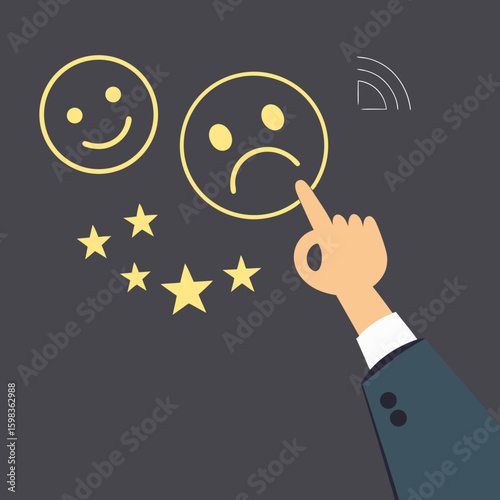 Customer dissatisfaction feedback with sad emoji and one-star review