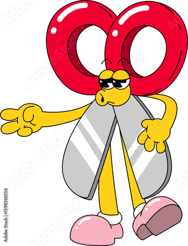 Retro Scissors Character