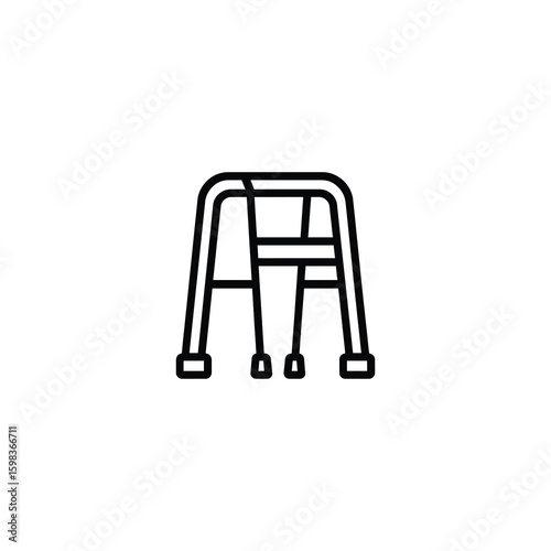 Medical Walker Mobility Aid Icon