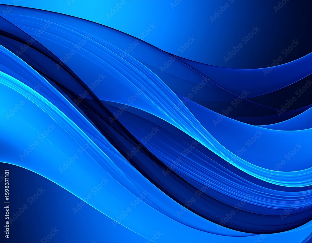 Obraz premium Abstract flowing blue curves (1)