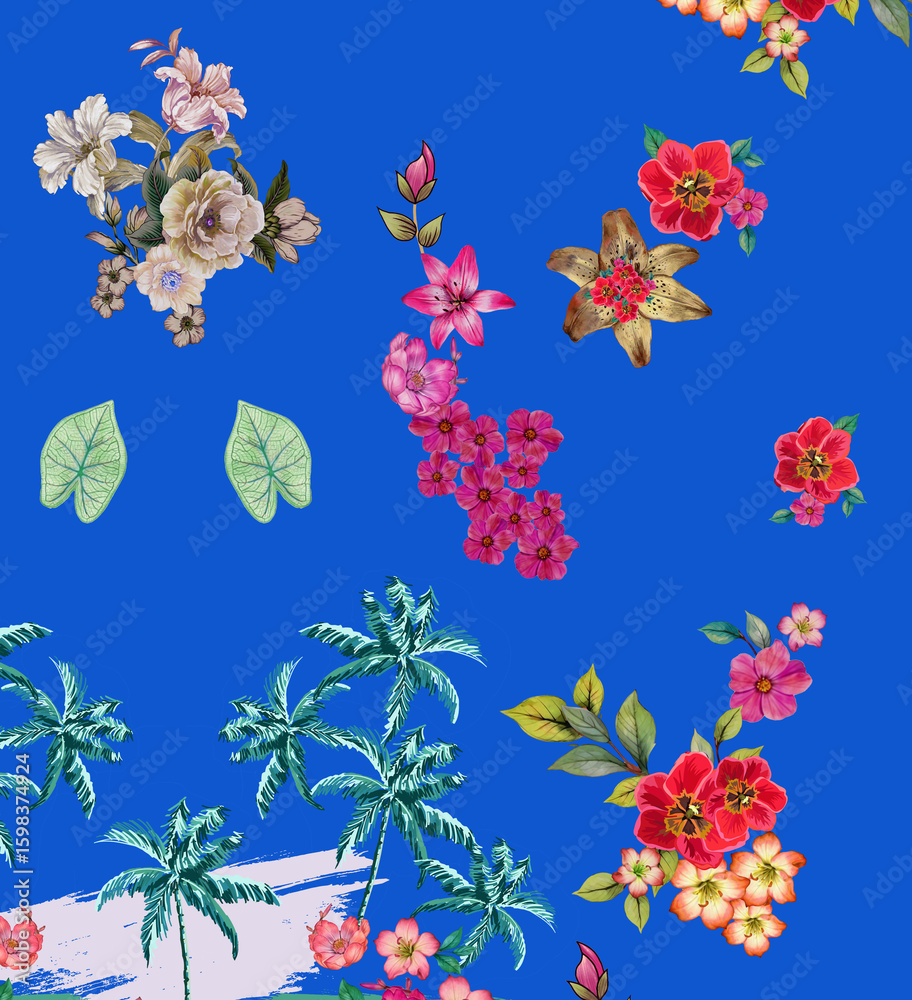 Obraz premium design flower pattren background ethnic design