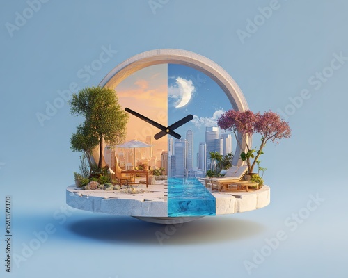 Split Clock Time Balance Concept