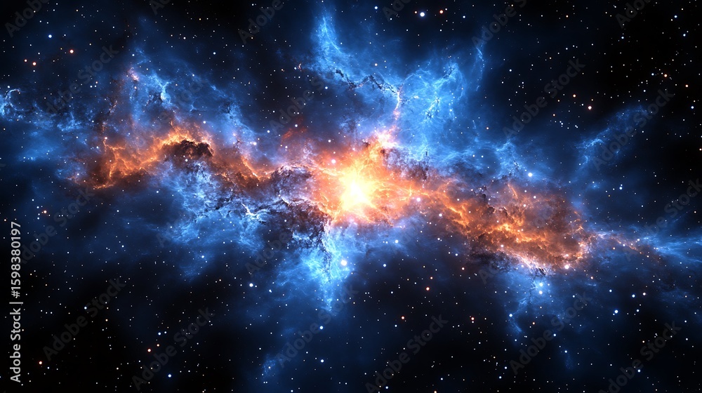 Fototapeta premium Colorful nebulae in deep space.