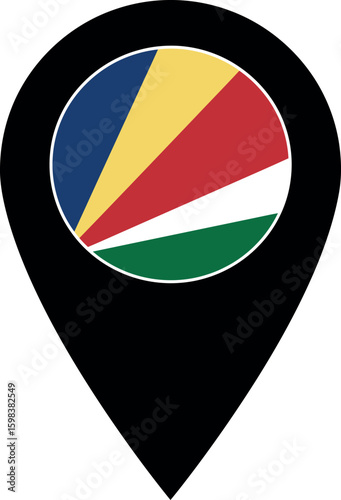 Seychelles flag map pin location Free Download Seychelles flag map pin location - GFXLoad
