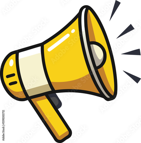 Hand drawn megaphone announcing news