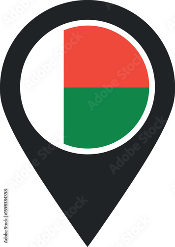 Free Download Madagascar flag location pin icon - GFXLoad