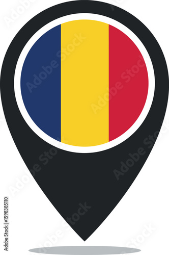 Free Download Romania flag map pin - GFXLoad