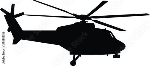 Silhouette of a Helicopter in Flight with Rotors Spinning new 2025 trendy