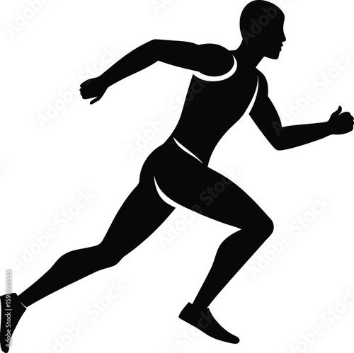 Silhouette of a male athlete running fast during a race new 2025 trendy