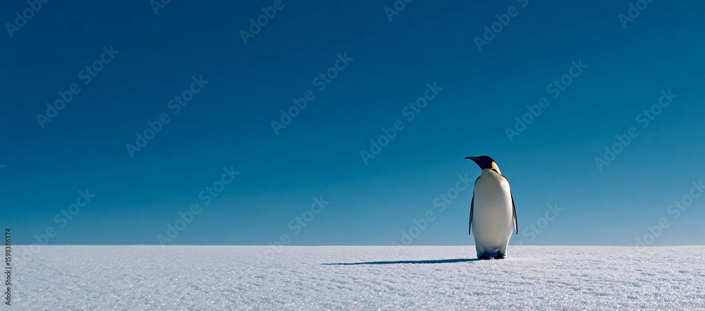 Obraz premium Penguin Facing Forward on Ice Terrain