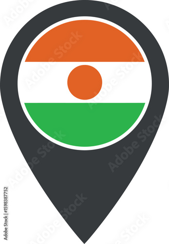 Niger flag location pin Free Download Niger flag location pin - GFXLoad