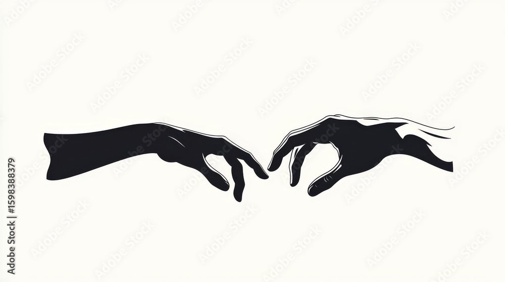 Obraz premium Artistic representation of hands reaching out, symbolizing connection and unity between individuals.