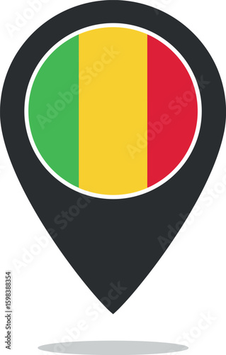 Free Download Mali flag location pin icon - GFXLoad