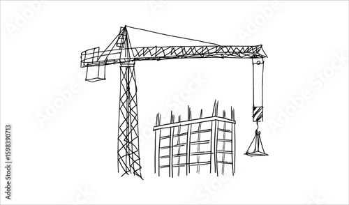 Building crane sketch