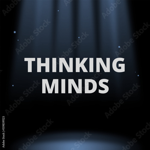 Vector text illustration for Thinking Minds.