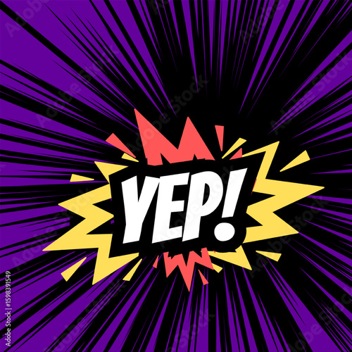 Vector text illustration for Yep.