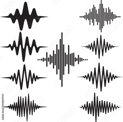 Abstract explanation of sound waves and frequency patterns.eps