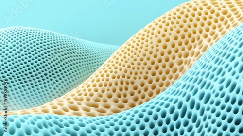 Abstract 3D Render: Cellular Waveforms