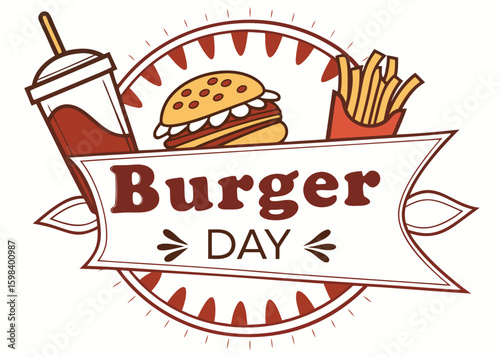 Burger day celebration with fast food favorites