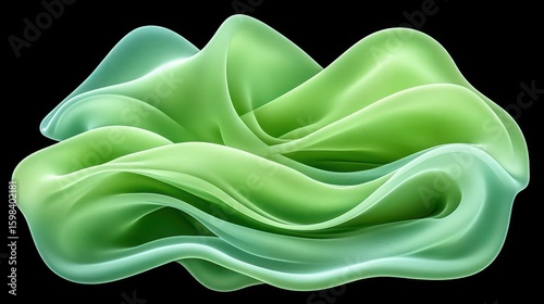 Abstract Green Flowing Form