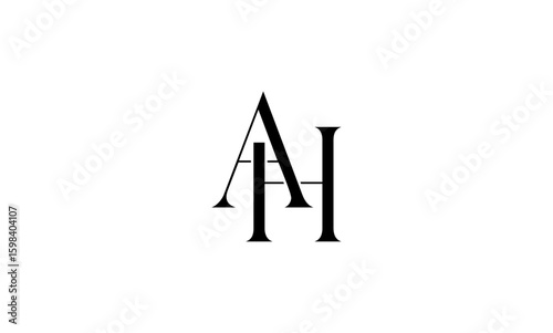 AH initial letters, monogram logo