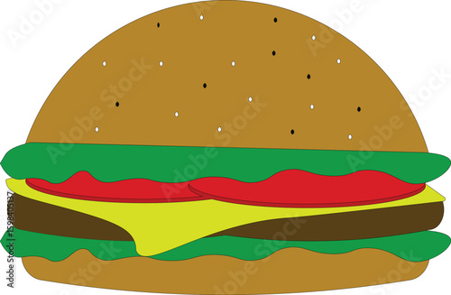 Delicious Classic Beef Cheeseburger with Fresh Toppings