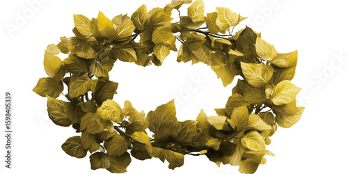 Wreath of colorful spring flower transparent background. Couronne de bambous
