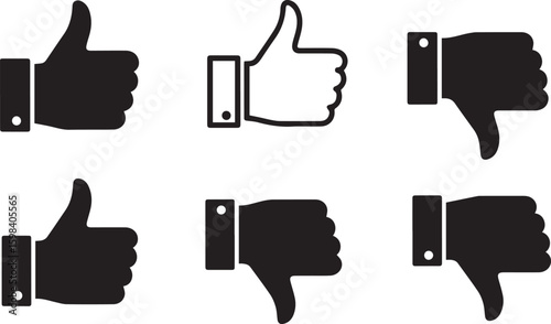 Thumbs Up Pair Vector Set | Dual Approval and Positive Gesture Icons