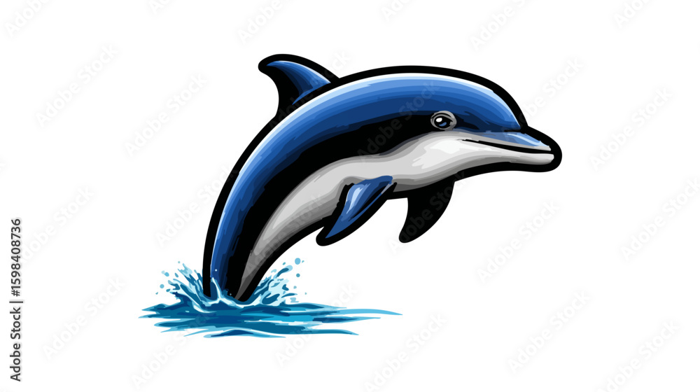 Obraz premium dolphin vector flat minimalistic isolated vector style illustration