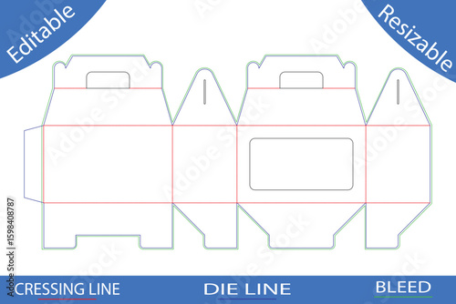 Packaging box template design with cutting lines vector