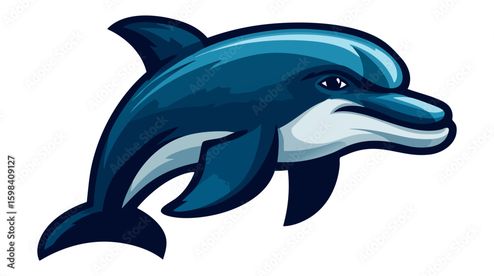 Fototapeta premium dolphin vector flat minimalistic isolated vector style illustration