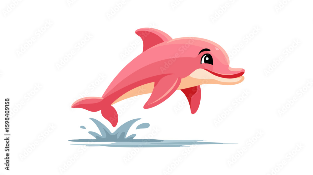Fototapeta premium dolphin vector flat minimalistic isolated vector style illustration