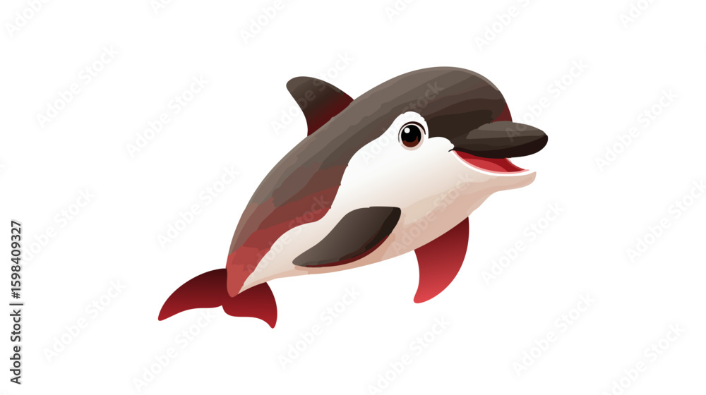 Fototapeta premium dolphin vector flat minimalistic isolated vector style illustration