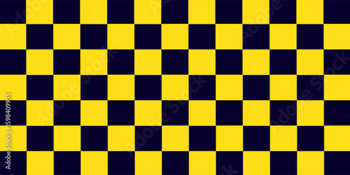 Black and yellow checkered pattern, Checkerboard seamless pattern