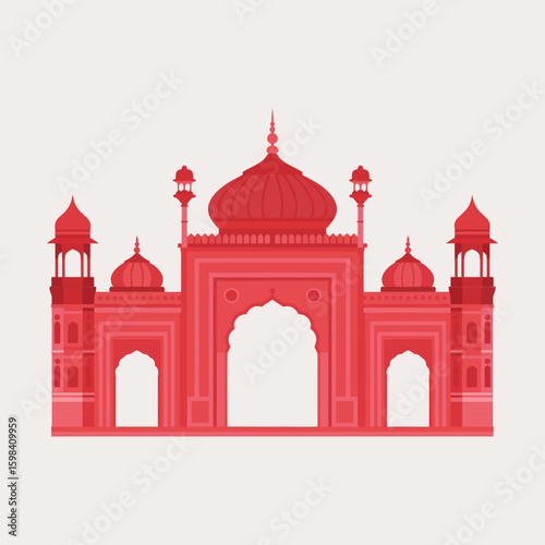 Illustration of the taj mahal isolated on white background