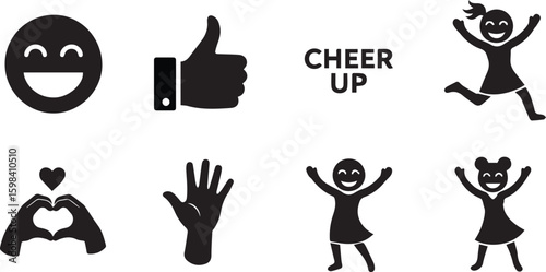 Cheer Up Vector Bundle | Positive Emotion and Encouragement Illustration Set