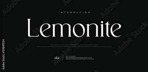 Lemonite Elegant alphabet letters font logo. Typography luxury classic lettering serif italic fonts decorative wedding vintage retro logos. vector illustration
