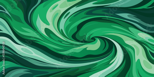 Abstract swirling green and teal paint texture