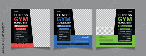 fitness and gym social media post Templates, vector illustration eps 10