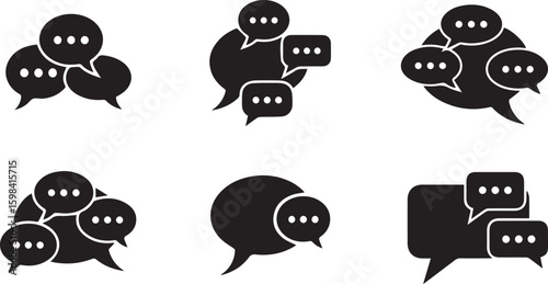 Group Chat Vector Set | Messaging and Communication Icons