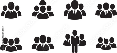 Group Photo Vector Set | Social Gathering and Friendship Icons