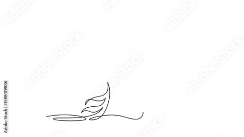 Horse head animated self drawing of single continuous line, continuous contour movement, video drawing of line in 4k, abstract, logo, symbol of year, one line