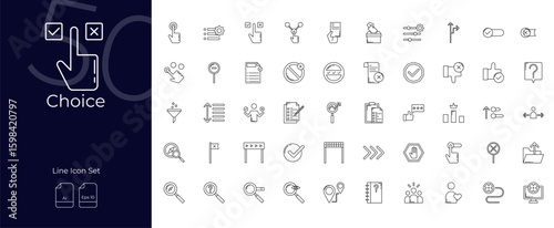 Choice Line Editable Icons set. Vector illustration in modern thin line style of Choice icons: decision, option, selection, etc