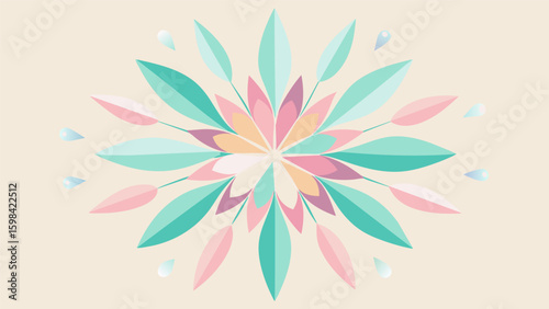 A burst of dainty petals in a range of pastel hues illustrate the beauty and resilience found in the process of emotional healing.. Vector illustration
